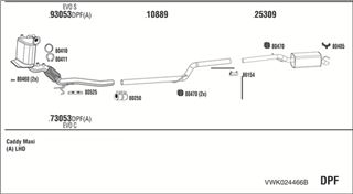 Zestaw tłumików, kompletny układ wydechowy - WALKER VWK024466B