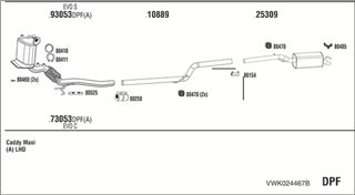 Zestaw tłumików, kompletny układ wydechowy - WALKER VWK024467B