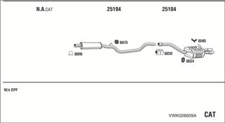 Zestaw tłumików, kompletny układ wydechowy - WALKER VWK026609A