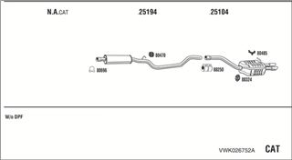 Zestaw tłumików, kompletny układ wydechowy - WALKER VWK026752A