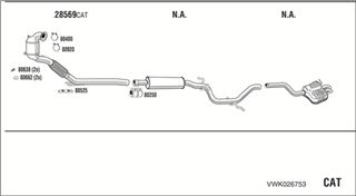 Zestaw tłumików, kompletny układ wydechowy - WALKER VWK026753