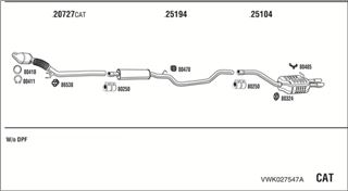 Zestaw tłumików, kompletny układ wydechowy - WALKER VWK027547A