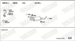 Zestaw tłumików, kompletny układ wydechowy - WALKER VWK027994