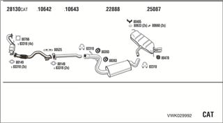 Zestaw tłumików, kompletny układ wydechowy - WALKER VWK029992