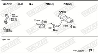 Zestaw tłumików, kompletny układ wydechowy - WALKER VWK055510