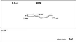 Zestaw tłumików, kompletny układ wydechowy - WALKER VWK056884A