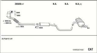 Zestaw tłumików, kompletny układ wydechowy - WALKER VWK057459