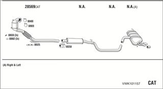 Zestaw tłumików, kompletny układ wydechowy - WALKER VWK101157