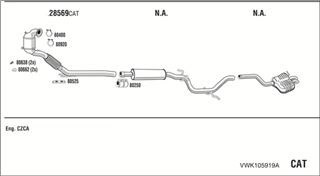 Zestaw tłumików, kompletny układ wydechowy - WALKER VWK105919A