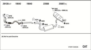 Zestaw tłumików, kompletny układ wydechowy - WALKER VWK133535