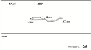 Zestaw tłumików, kompletny układ wydechowy - WALKER VWK133561A